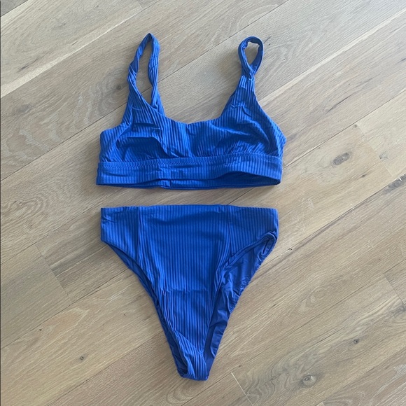 Vitamin A Other - Vitamin A Blue Ribbed Bikini Set